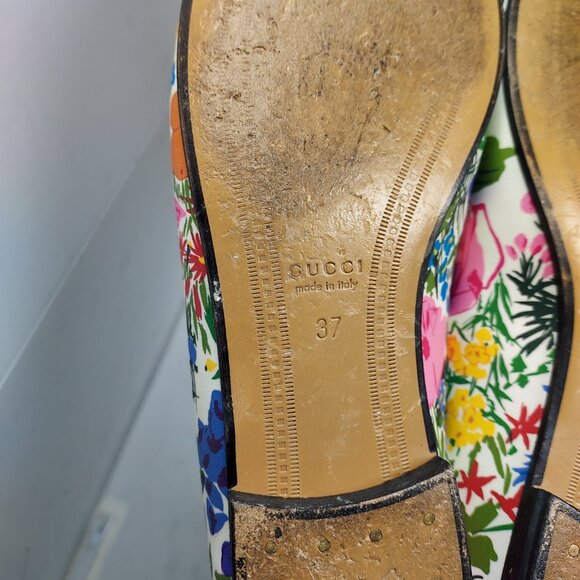 Gucci X KEN SCOTT Jordaan Floral White Horsebit Loafer Shoe - Picture 6 of 11